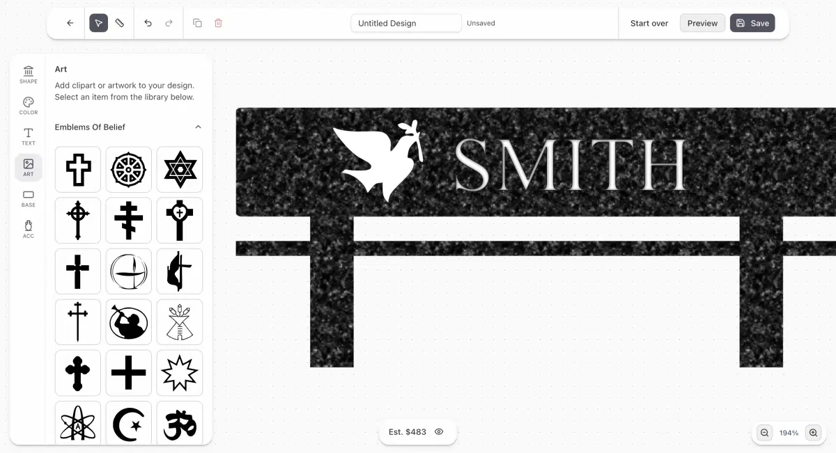 Stonegate Scribe monument design tool